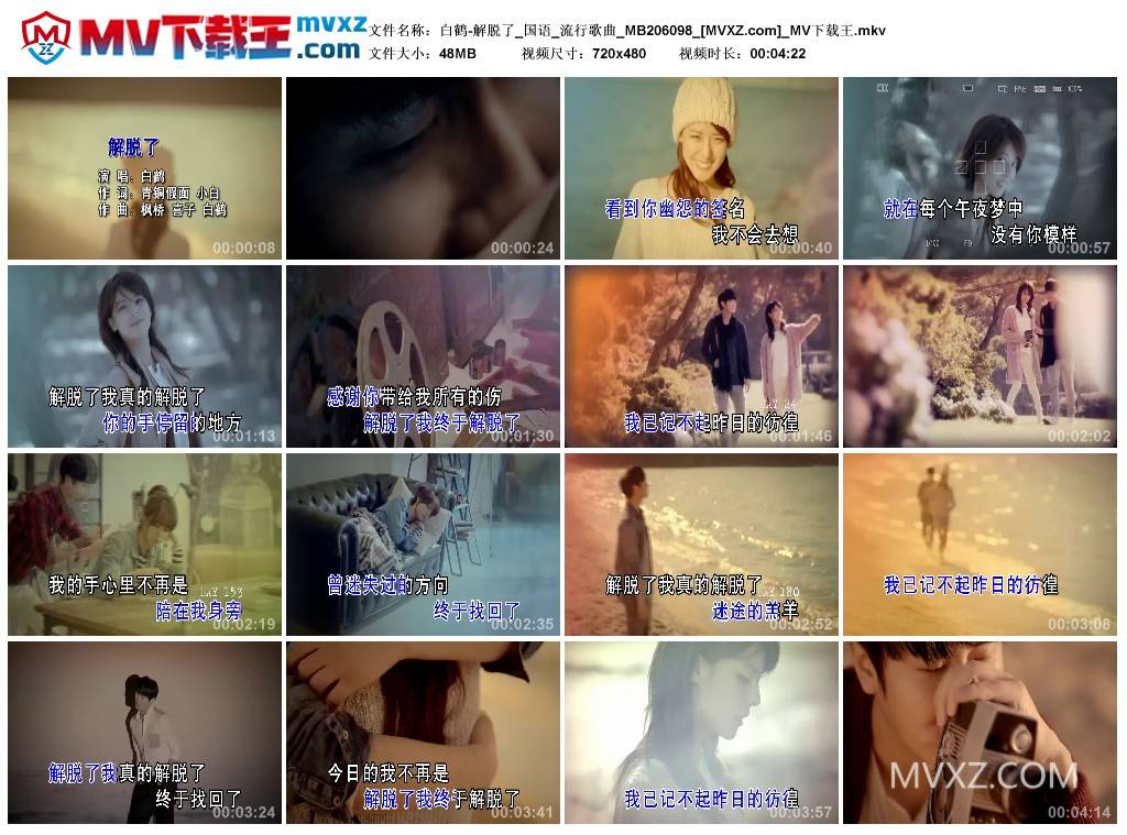 白鹤-解脱了_国语_流行歌曲_MB206098